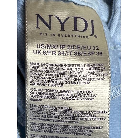 NYDJ Women’s 2 Light Blue Marilyn Straight Leg Zip Denim Jeans - Picture 7 of 7